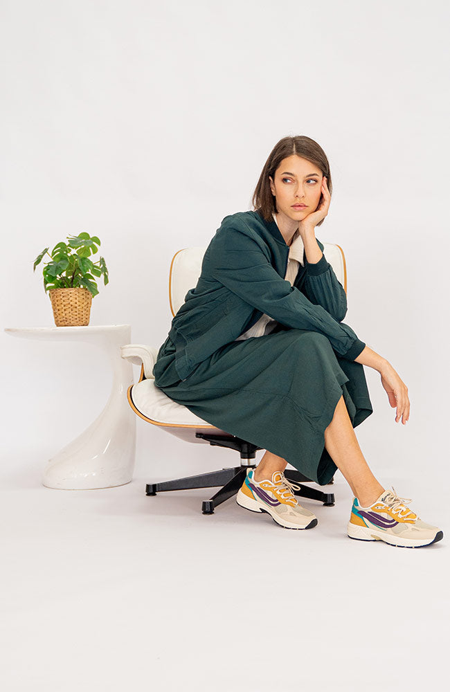 Genesis G-eco '99 Multi Flowers sneaker sand wheat purple vegan sneakers women | Sophie Stone