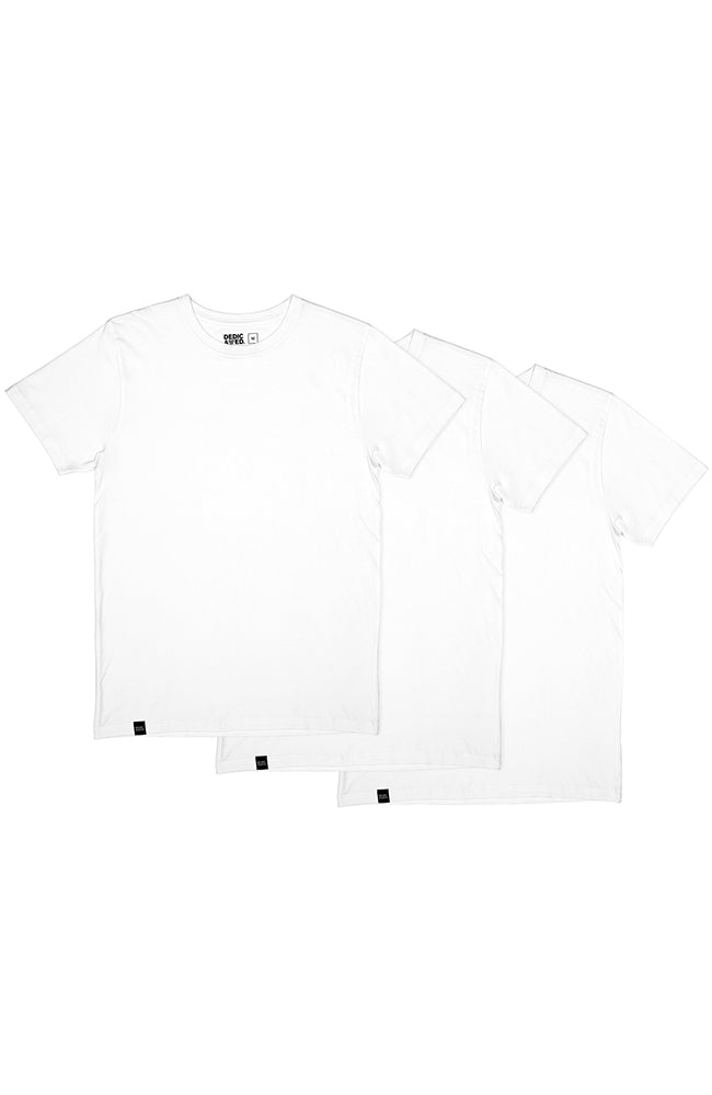 Dedicated Stockholm 3-pack wit mannen t-shirt bio katoen | Sophie Stone