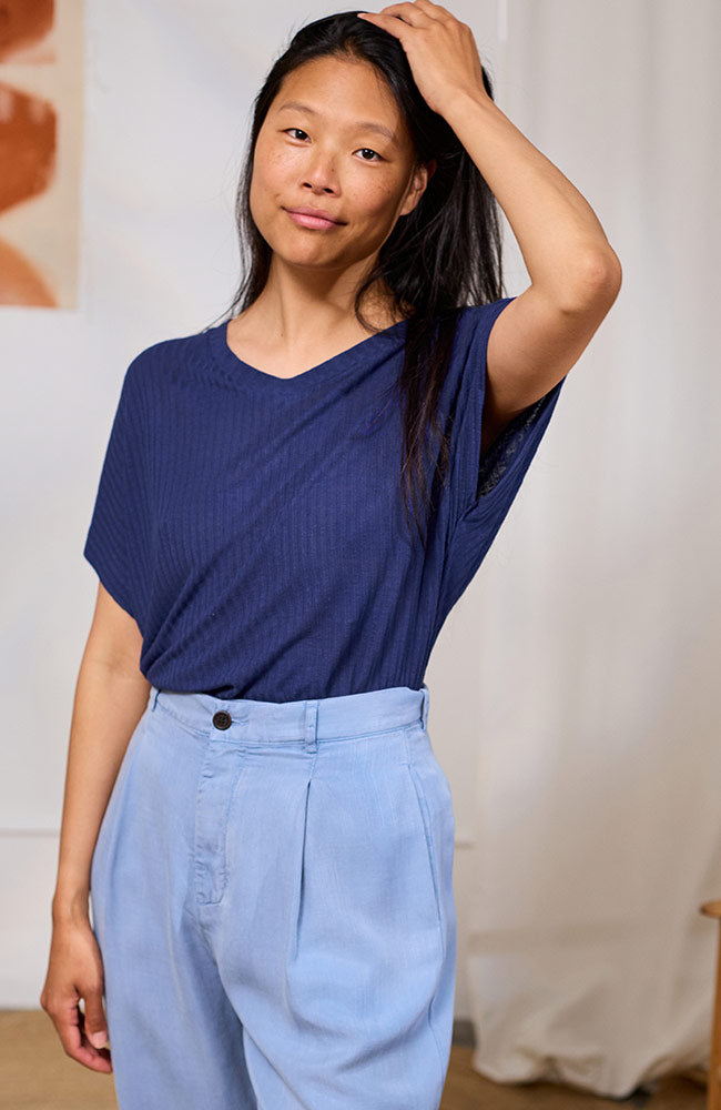 TWOTHIRDS Illetis T-shirt blueberry by TENCEL women | Sophie Stone