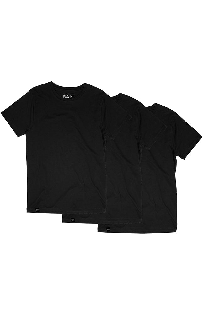 Dedicated 3-pack Stockholm Base t-shirts zwart bio katoen man | Sophie Stone