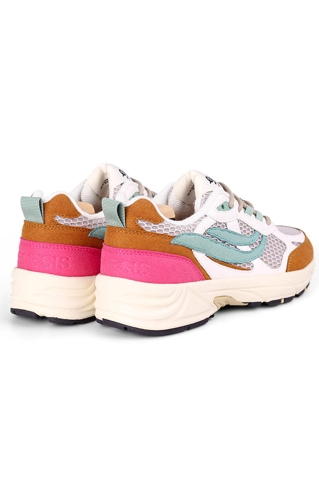 Genesis G-eco '99 2 tone mesh cognac/white/grey vegan sneakers women | Sophie Stone