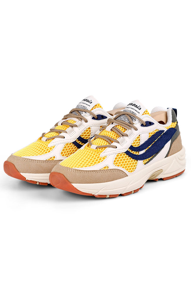 Genesis G-eco '99 2 tone mesh sand/white/yellow vegan sneakers women | Sophie Stone