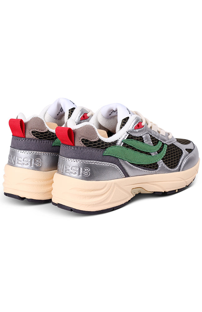 Genesis G-Eco`99 Contra Mesh silver olive vegan sneakers vrouwen| Sophie Stone