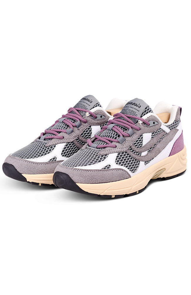 Genesis G-Eco`99 Multi Mesh sneaker Grey White Lavender vegan vrouwen | Sophie Stone