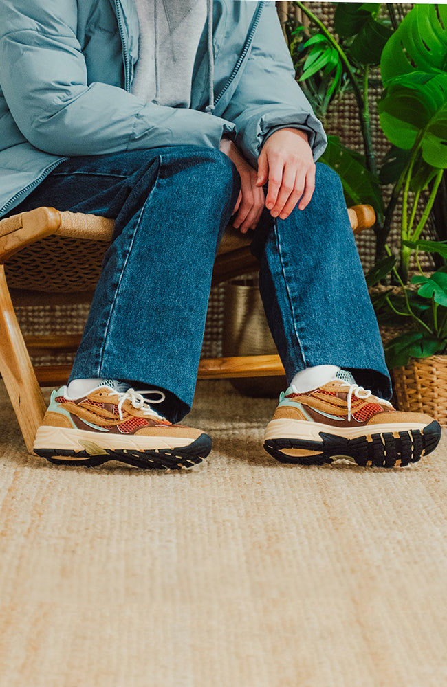 Genesis G-Eco`99 Multi Mesh sneaker bruin vegan dames | Sophie Stone