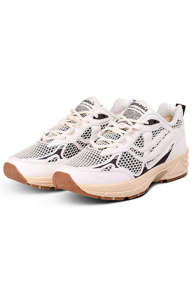 Genesis G-Eco`99 2-Tone Mesh brown white vegan sneakers vrouwen | Sophie Stone