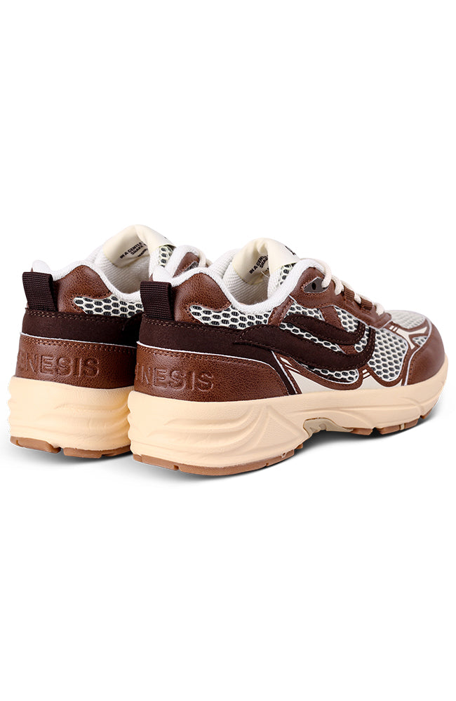 Genesis G-Eco`99 2-Tone Mesh brown white vegan schoenen dames | Sophie Stone