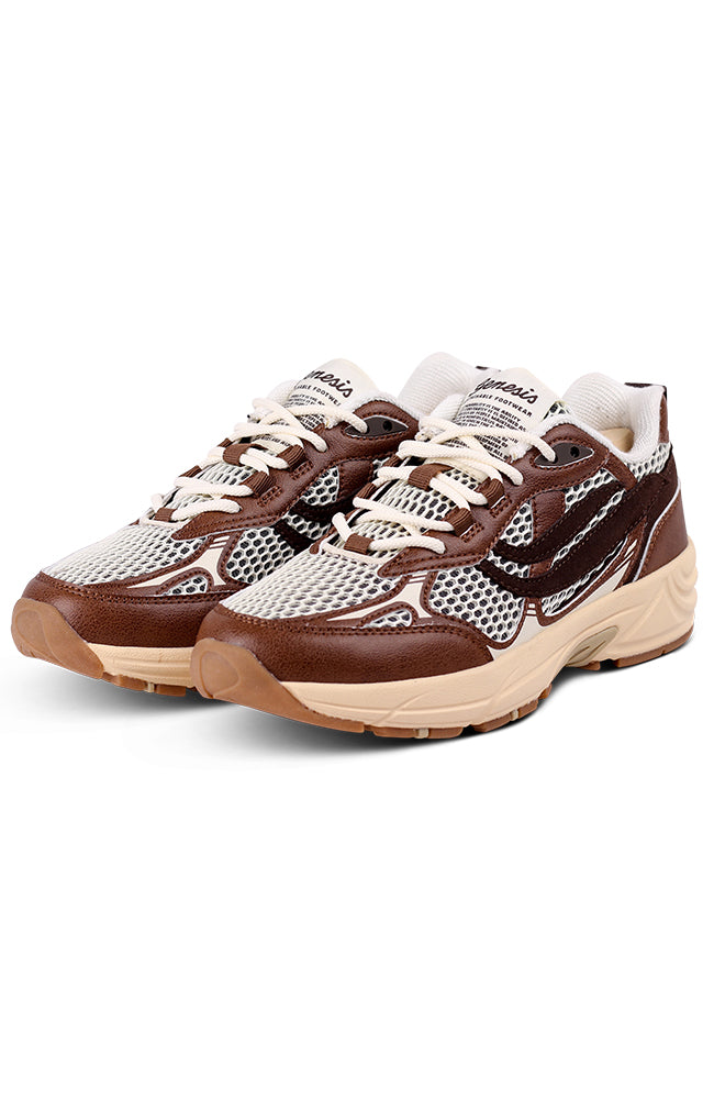 Genesis G-Eco`99 2-Tone Mesh brown white vegan sneakers vrouwen | Sophie Stone