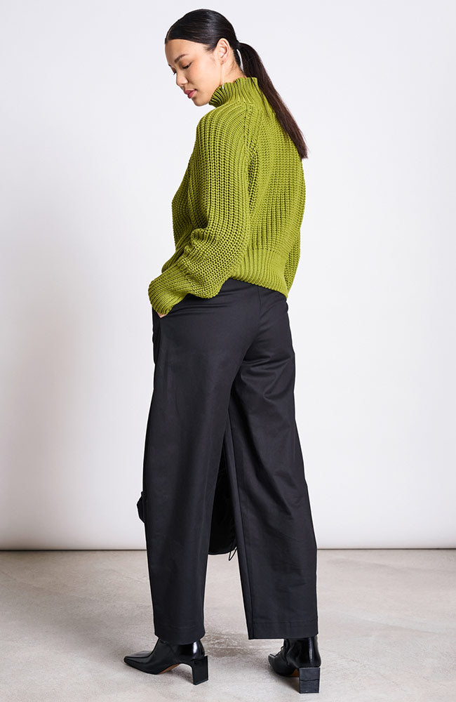 JAN 'N JUNE Ola chunky knit trui groen van biologisch katoen dames | Sophie Stone