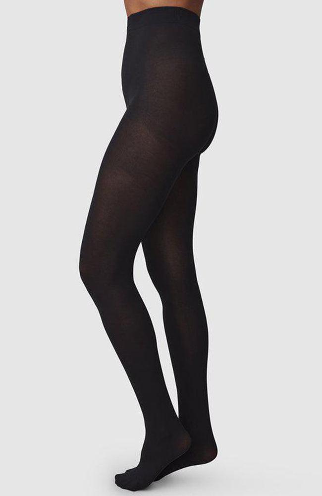 Schwedische Strümpfe Frau Stina Bio-Baumwollstrumpfhose schwarz | Sophie Stone