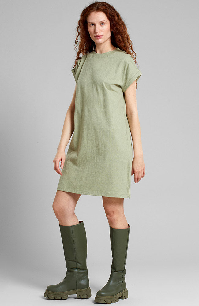 Dedicated Eksta hemp jurk tea groen linnen | Sophie Stone