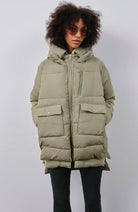 Embassy of Brick and Logs Lyndon Puffer Jacket pale olive | Sophie Stone