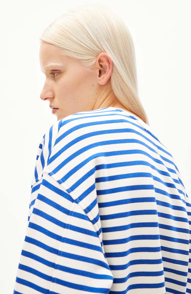 ARMEDANGELS Frankaa stripe dynamo blue duurzaam katoen dames | Sophie Stone