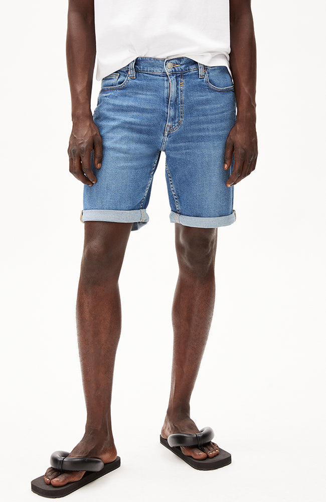 ARMEDANGELS Naailo jeans shorts indigo groove van bio katoen heren | Sophie Stone