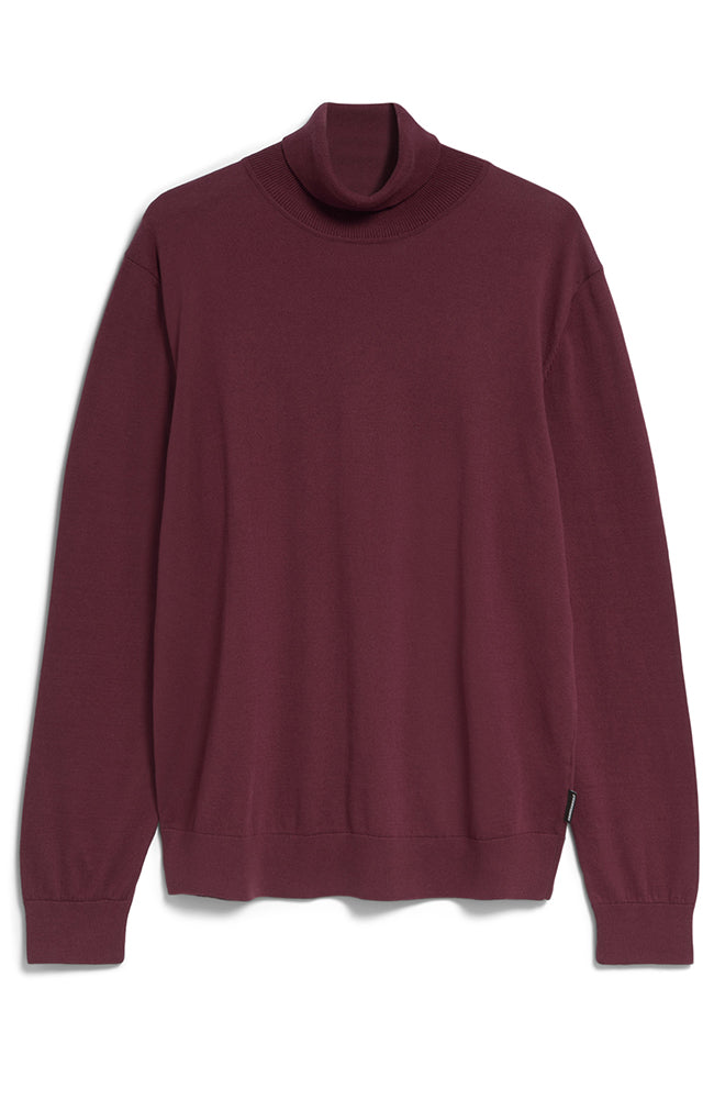 ARMEDANGELS Gaardo turtleneck bordeaux from organic cotton man | Sophie Stone
