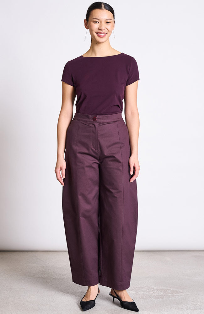 JAN N JUNE Yauri barrel broek cherry van bio katoen dames | Sophie Stone
