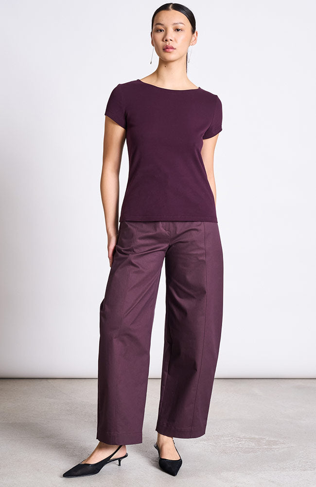 JAN N JUNE Yauri barrel broek cherry van bio katoen vrouw | Sophie Stone