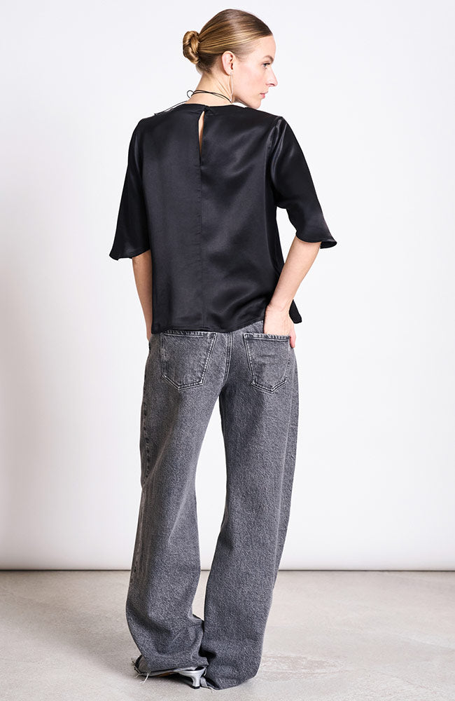 JAN N JUNE Silky Namora shirt black from viscose women | Sophie Stone