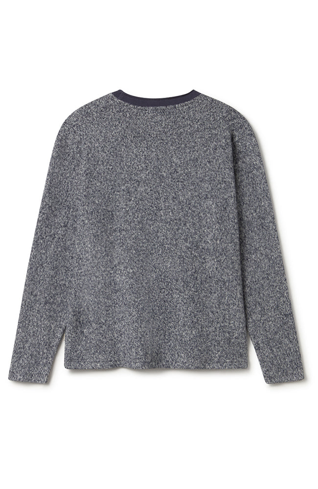 TWOTHIRDS cushendun navy melange sweater in organic cotton for men | Sophie Stone