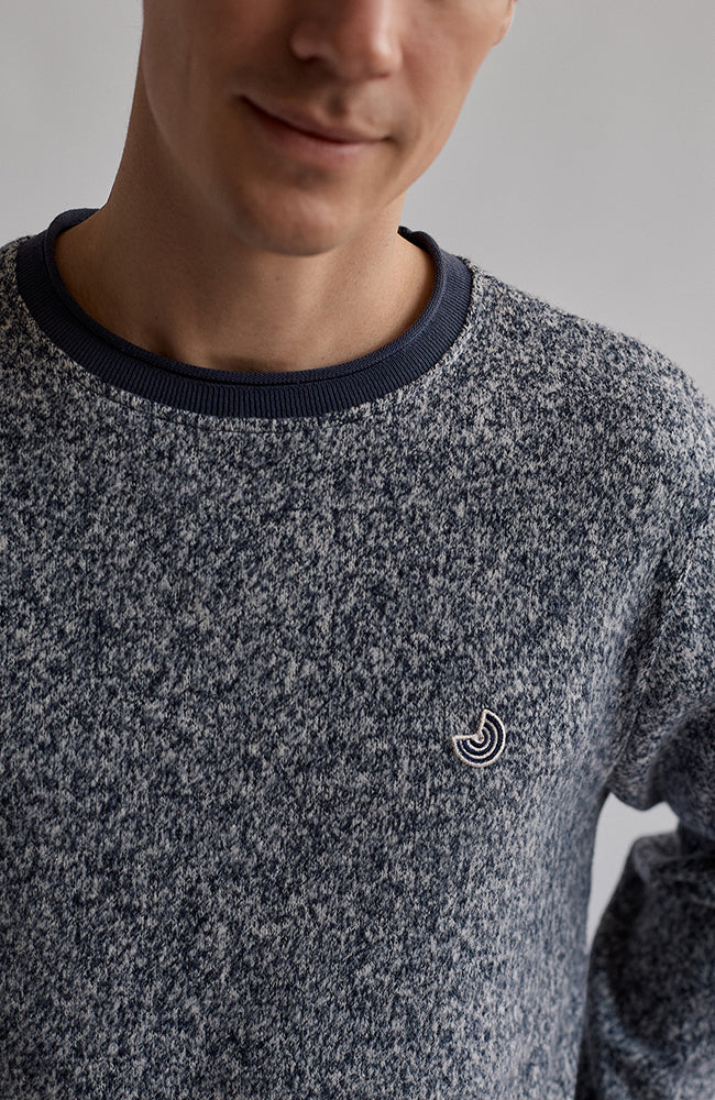 TWOTHIRDS cushendun blue blend sweater in organic cotton for men | Sophie Stone