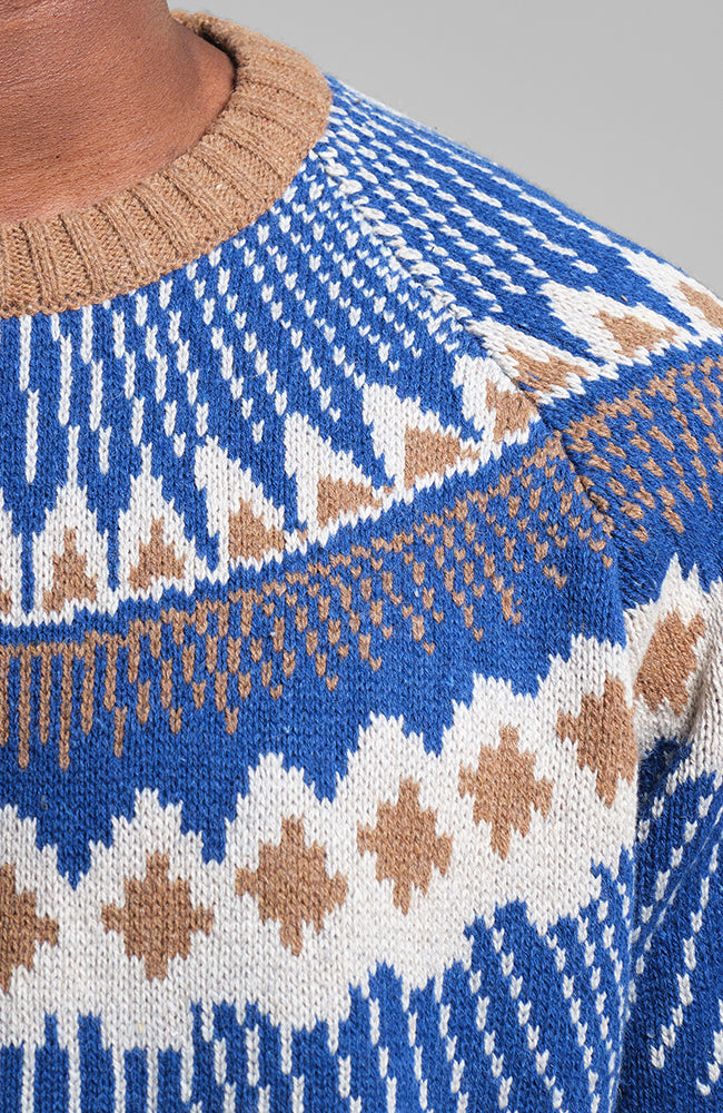 Dedicated Malung Fair Isle sweater blue | Sophie Stone