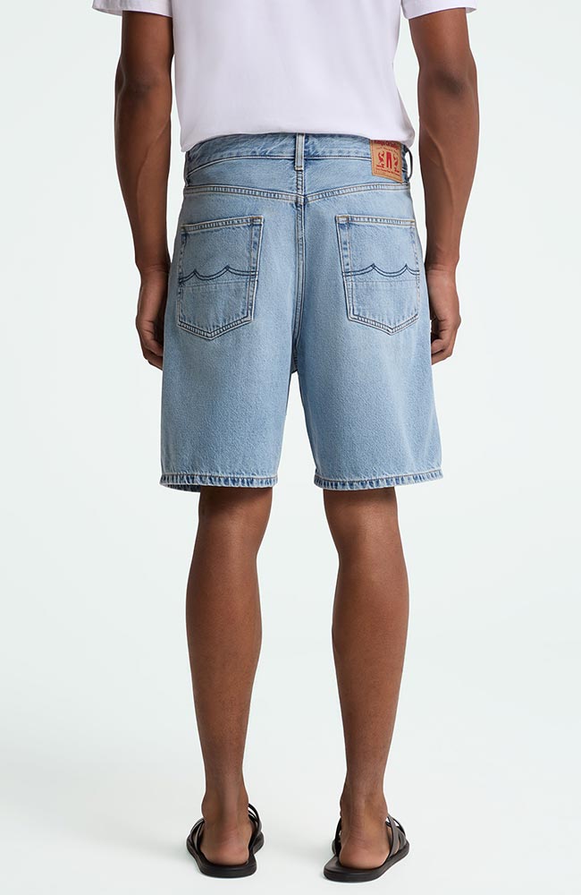 Kings of Indigo Adelio denim short blue reef van biologisch katoen heren | Sophie Stone