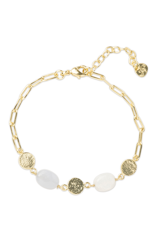 A Beautiful Story Aesthetic blauwe agaat armband messing dames | Sophie Stone