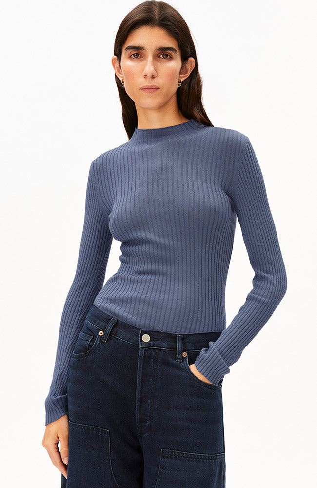ARMEDANGELS Alaania coltrui blauw van bio katoen dames | Sophie Stone