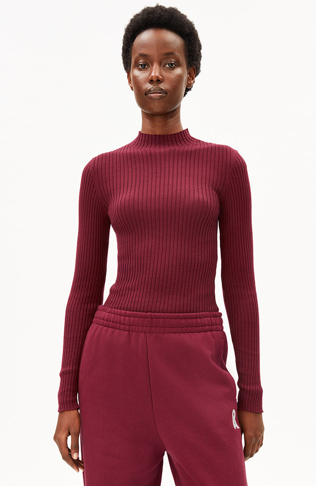 ARMEDANGELS Alaania coltrui rood van bio katoen vrouw | Sophie Stone