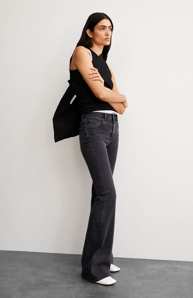 ARMEDANGELS Anamaa flared jeans true black washed including recycled cotton woman | Sophie Stone