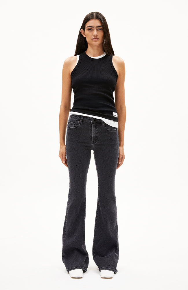 ARMEDANGELS Anamaa flared jeans true black washed including organic cotton women | Sophie Stone