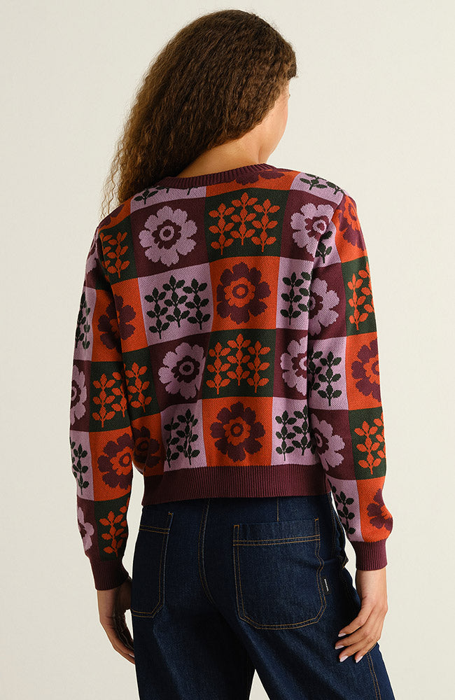 Dedicated Arendal trui nature check multi color bio katoen dames | Sophie Stone