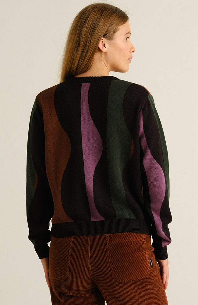 Dedicated Limhamn trui wavy multi stripe biologisch katoen dames | Sophie Stone