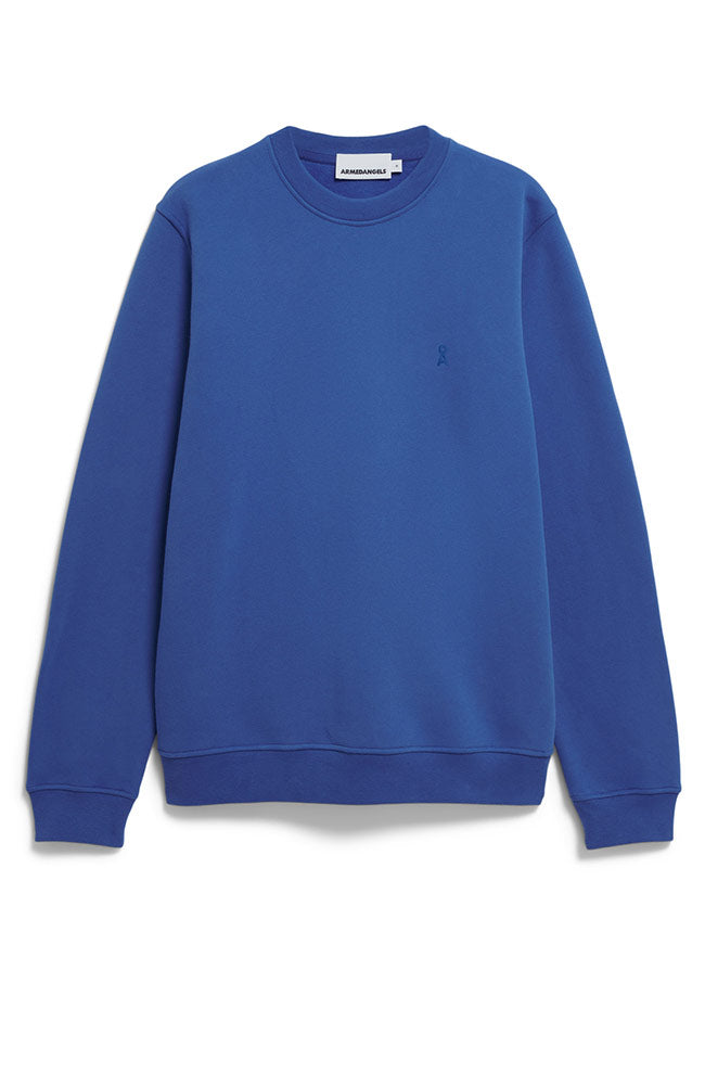 ARMEDANGELS Baaro dark morning blue sweater made of organic cotton men | Sophie Stone
