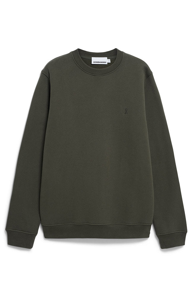 ARMEDANGELS Baaro forest pine sweater in organic cotton man | Sophie Stone