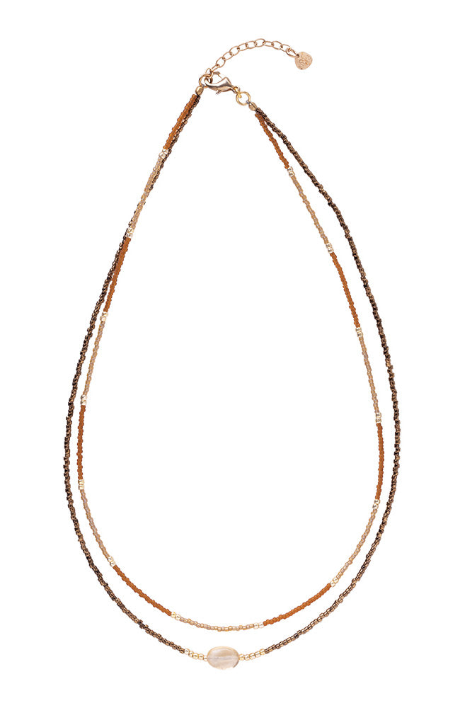 Eine schöne Geschichte Hingabe Citrin Halskette aus Messing | Sophie Stone