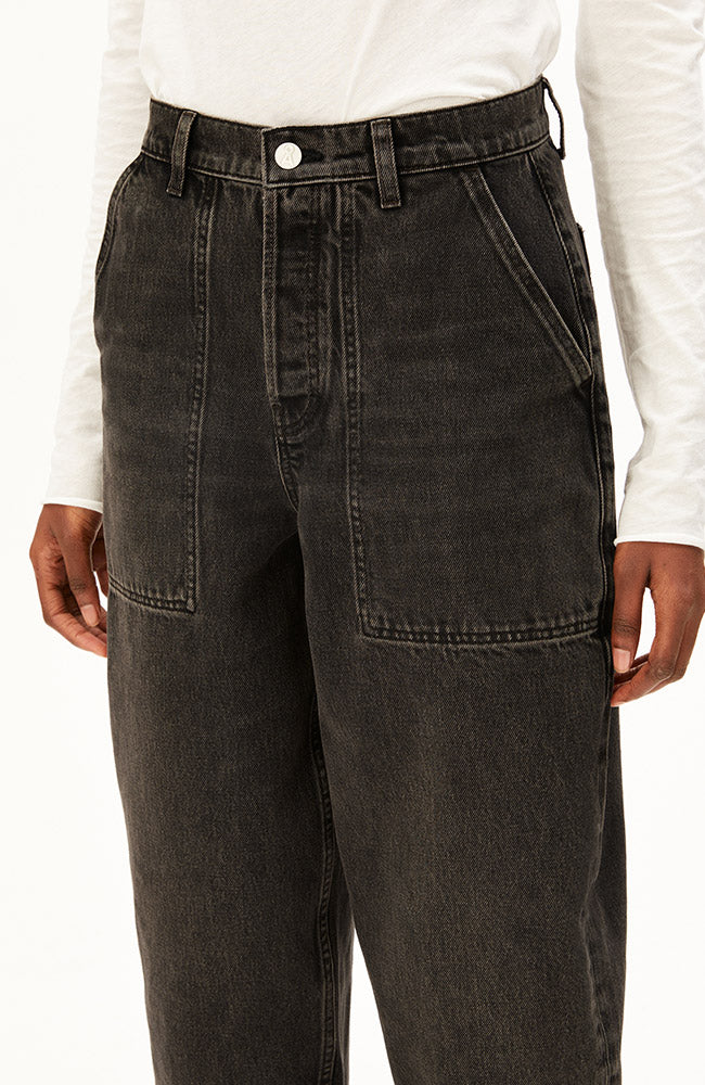 ARMEDANGELS Baarly high worker jeans nutmeg 100% GOTS bio katoen vrouwen | Sophie Stone