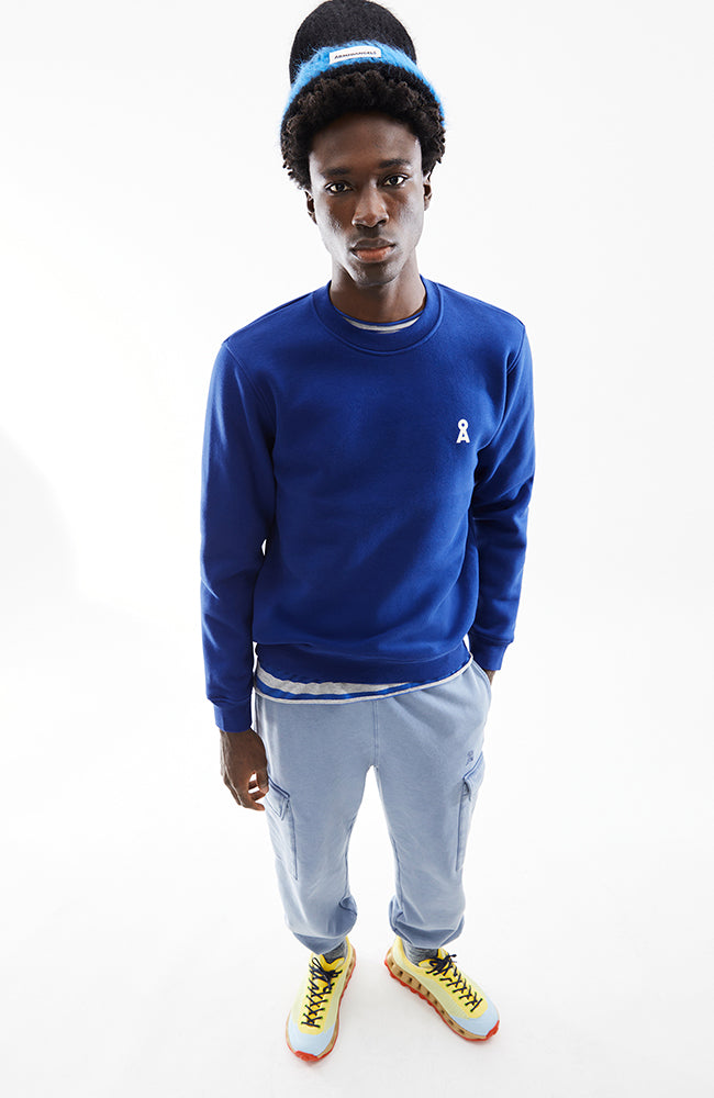 ARMEDANGELS Baaro Pullover blau Bio-Baumwolle Mann | Sophie Stone