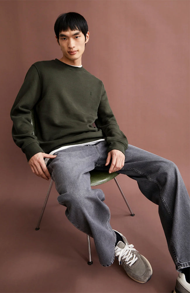 ARMEDANGELS Baaro green sweater made of organic cotton men | Sophie Stone