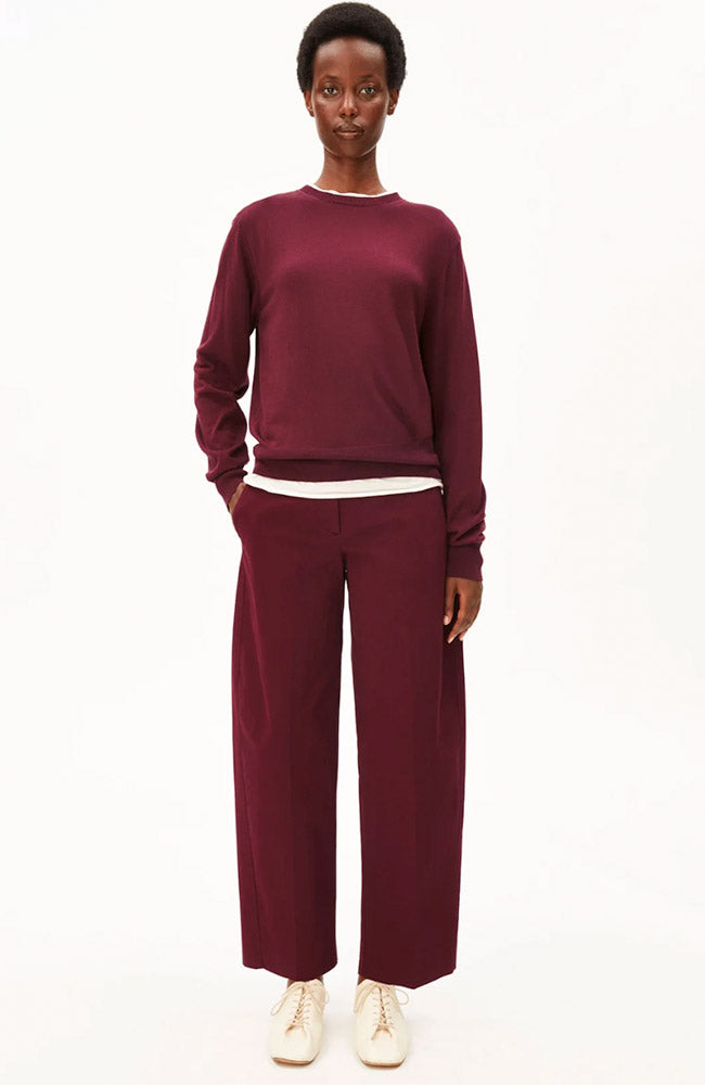 ARMEDANGELS Wide leg barrel broek red velvet biologisch katoen dames | Sophie Stone