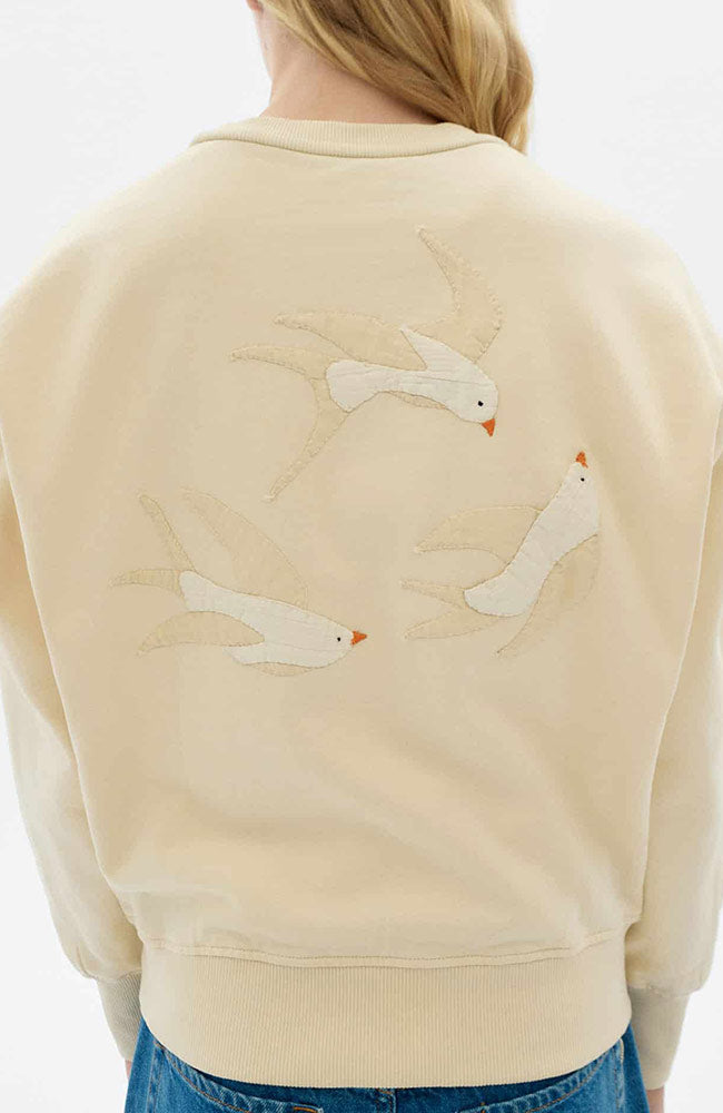Thinking MU Bird Jodie sweater white from organic cotton for women | Sophie Stone