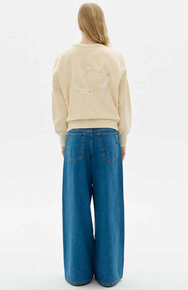 Thinking MU Bird Jodie sweater white from organic cotton for women | Sophie Stone