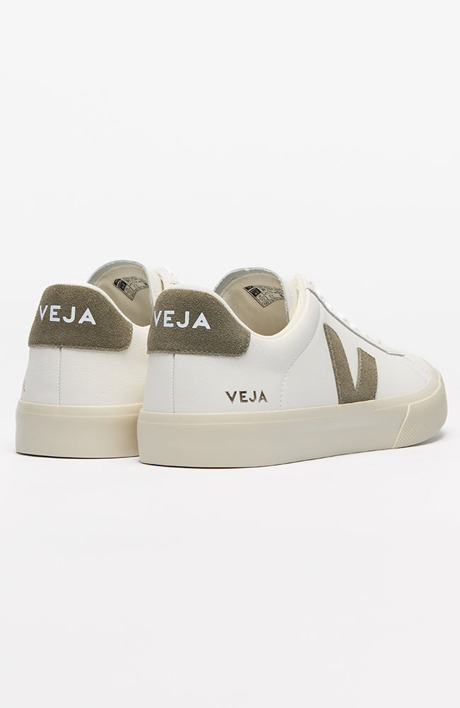 VEJA Campo extra white kaki sneaker gemaakt van leer voor vrouwen | Sophie Stone