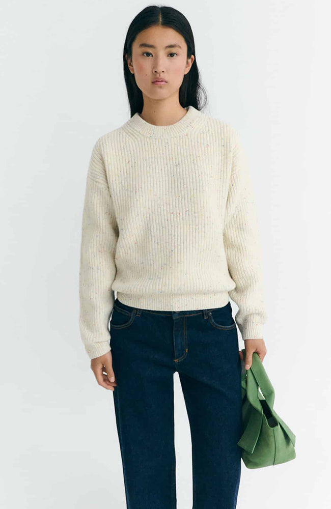 Thinking MU Ecru carmen wool sweater for women | Sophie Stone