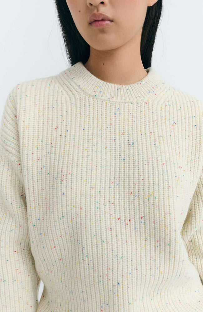 Thinking MU Ecru carmen sweater for women | Sophie Stone