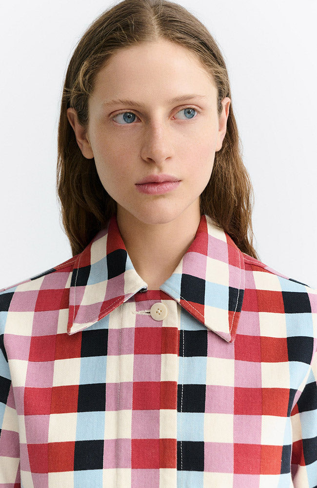 Thinking Mu Cheshire checks Astrid jasje biologisch katoen dames | Sophie Stone