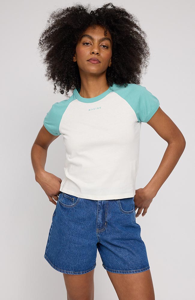 MAZINE Kontrastärmel-T-Shirt aus Bio-Baumwolle für Damen | Sophie Stone