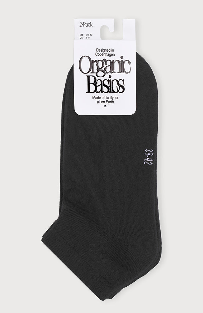 Organic Basics Core now show sokken zwart 2-pack van biologisch katoen uniseks | Sophie Stone