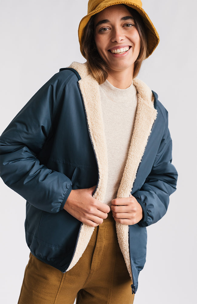 TWOTHIRDS Crozier jas blue orion van gerecycled polyester voor dames | Sophie Stone