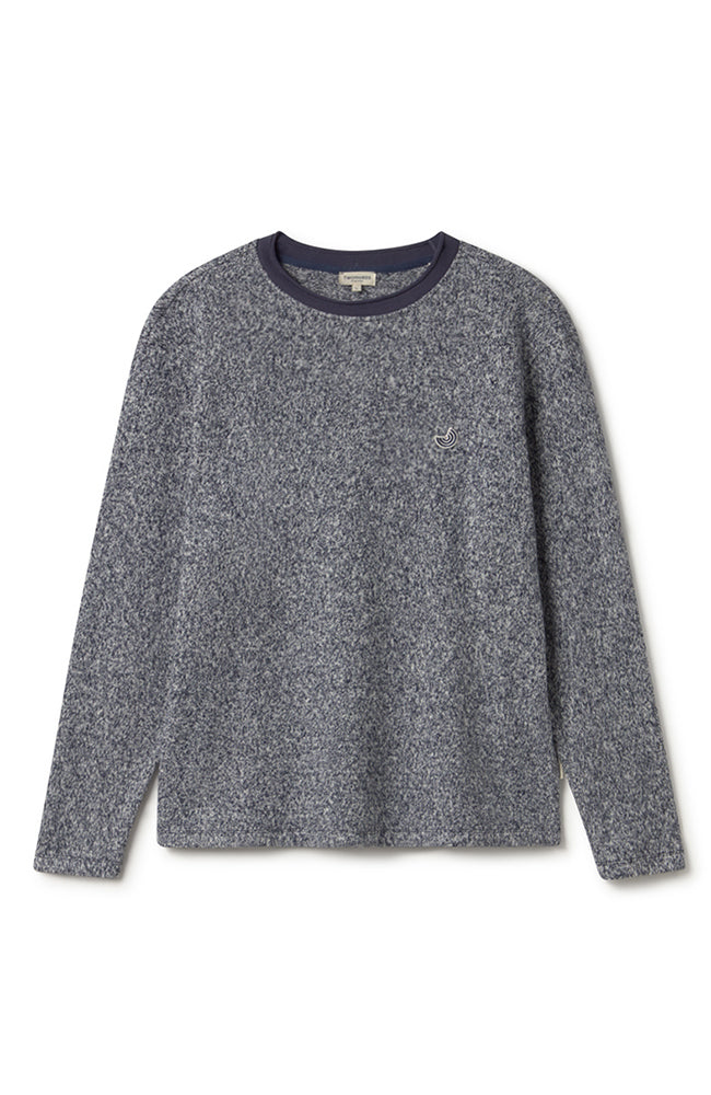 TWOTHIRDS cushendun navy melange sweater in organic cotton for men | Sophie Stone